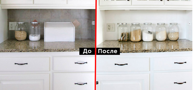 Обновление плитки на кухне - до и после - 2