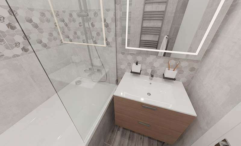 Примеры оформления маленькой ванной комнаты плиткой 2