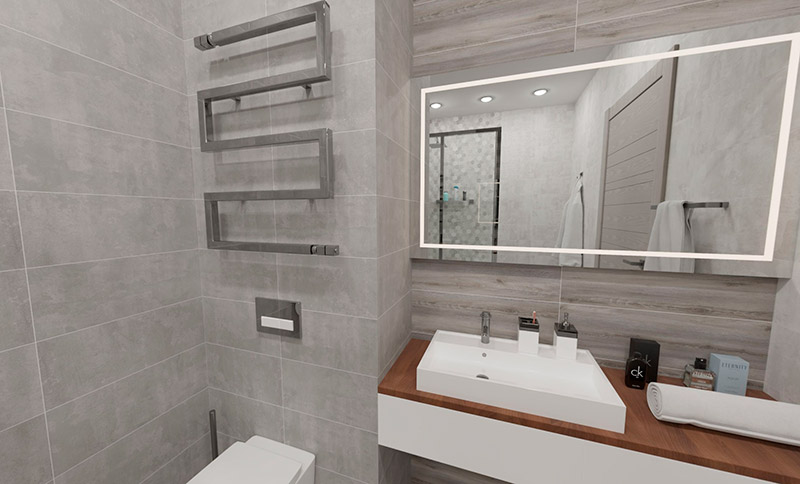 Серая ванная комната дизайн