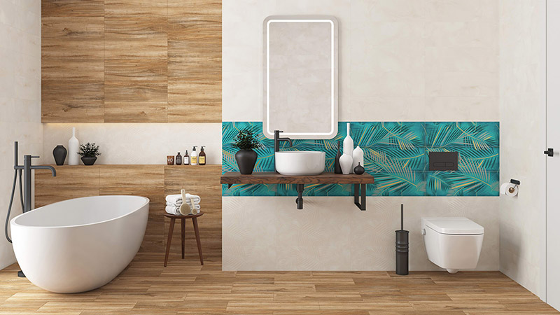Глянцевая плитка Ипанема в дизайне ванной