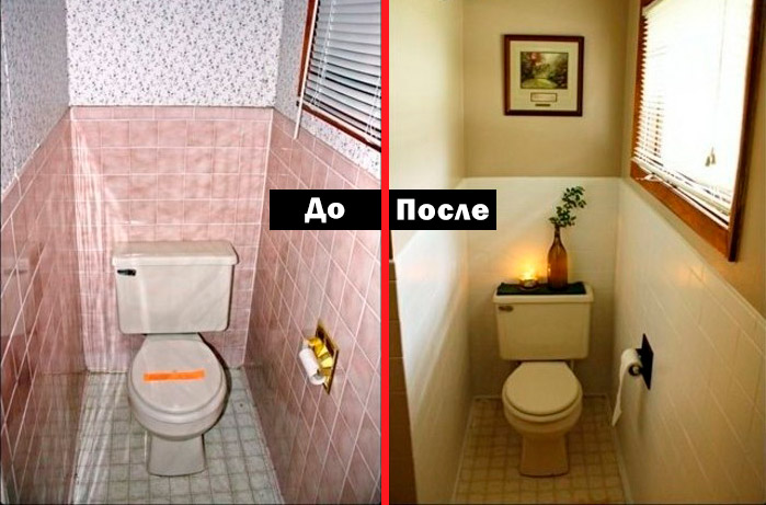  Покраска ванной комнаты до и после - 1