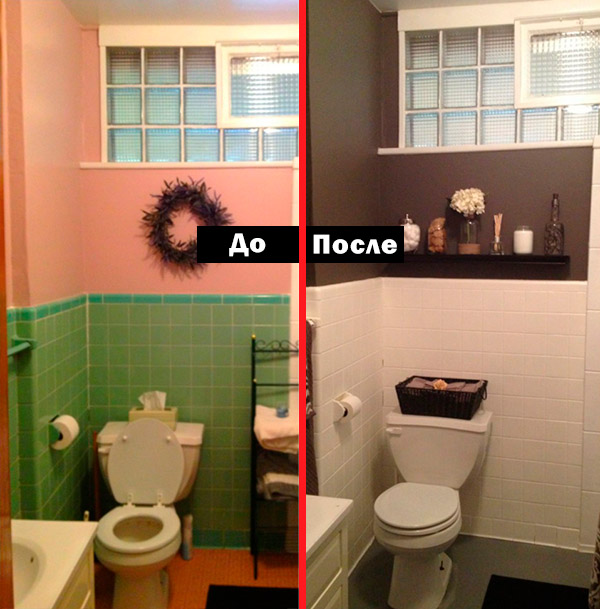  Покраска ванной комнаты до и после - 3