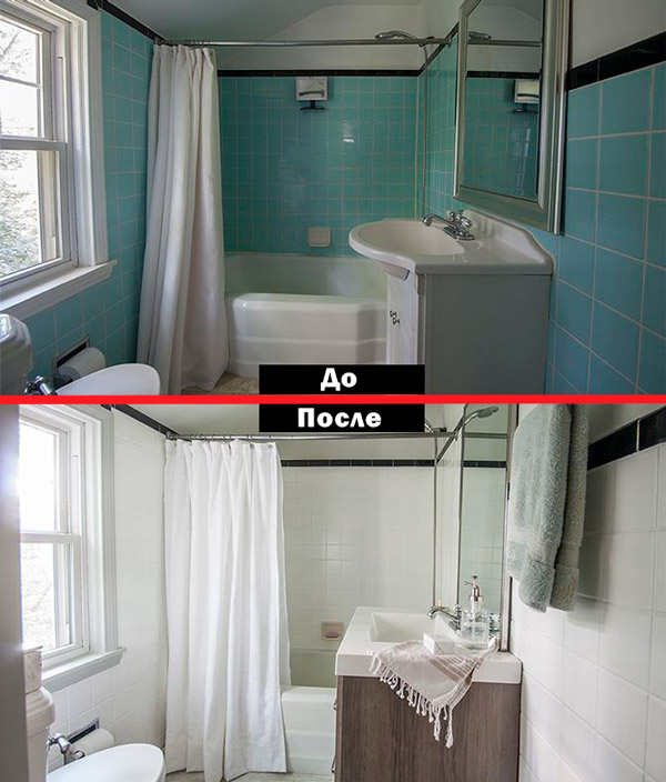 Покраска ванной комнаты до и после - 6