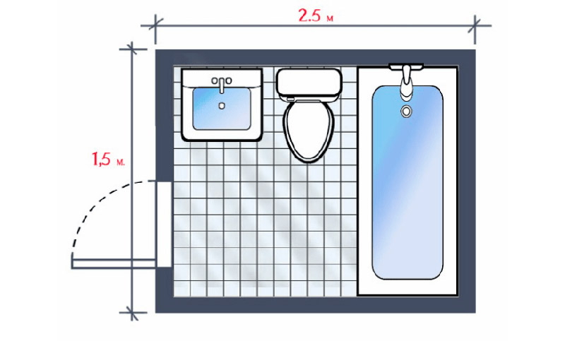 Проект-схема ванной комнаты