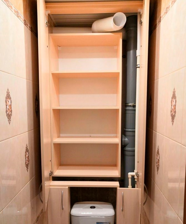 Шкаф для скрытия труб в туалете